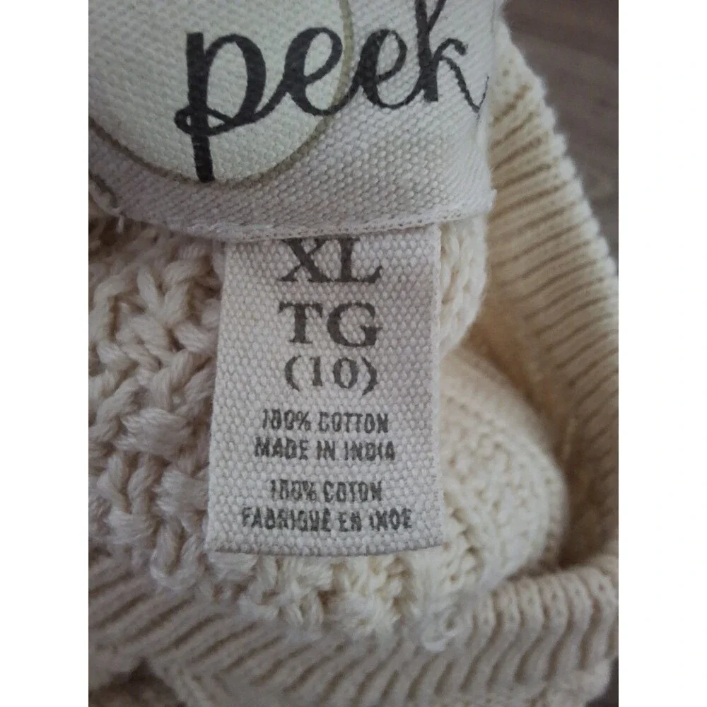 Peek Kid's Cable Knit Pompom Sweater Pullover 100% Cotton  Girl's XL 10 - Picture 4 of 5